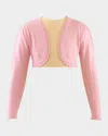 Rachel Riley Kids' Girl's Scalloped Trim Bolero In Pink