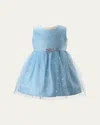 Rachel Riley Kids' Girl's Sparkle Star Tulle Dress In Blue