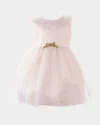 Rachel Riley Girl's Sparkle Star Layered Tulle Dress In Gold