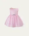 Rachel Riley Kids' Girl's Sparkle Star Tulle Dress In Pink