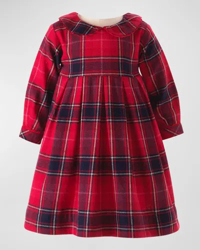 Rachel Riley Kids' Girl's Tartan-print Pleated Dress W/ Bloomers In Red