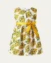 Rachel Riley Girl's Tulip Bouquet Sash Dress In Yellow