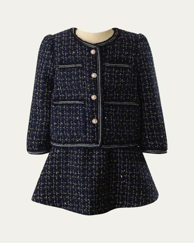 RACHEL RILEY GIRL'S TWEED JACKET & SKIRT SET