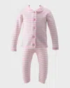 Rachel Riley Girl's Two-piece Striped Knitted Set In Light Pink