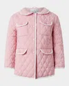 Rachel Riley Two-tone Quilted Jacket In Pink