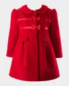 Rachel Riley Bow Trim Coat In Red