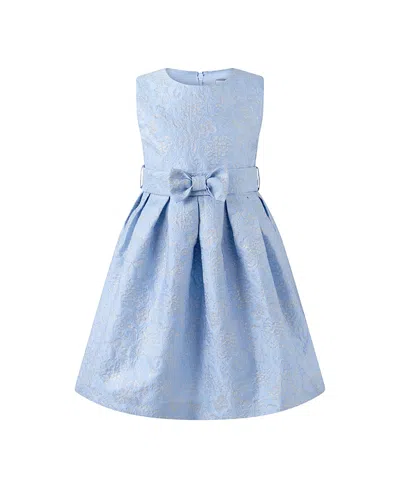 Rachel Riley Girls' Blue Damask Party Dress - Little Kid, Big Kid