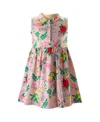 Rachel Riley Girls' Botanical Floral Jersey Dress - Little Kid, Big Kid In Pink