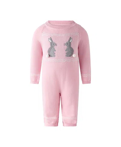 Rachel Riley Girls' Bunny Fairisle Playsuit - Baby In Pink