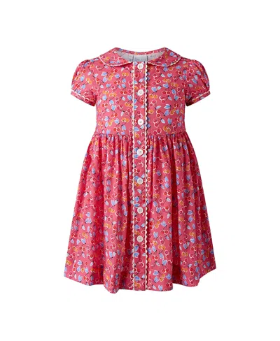 Rachel Riley Girls' Cherry Button-front Dress - Little Kid, Big Kid In Red