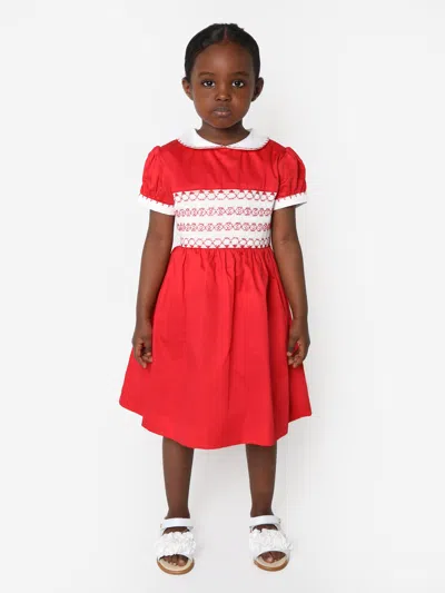 Rachel Riley Babies' Girls Classic Smocked Dress In Red