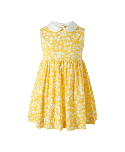 Rachel Riley Girls' Daisy Peter Pan Collar Dress - Little Kid, Big Kid In Yellow