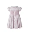 Rachel Riley Girl's Ditsy Smocked Button-front Dress And Bloomers Set In Pink