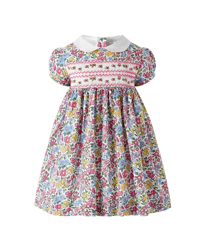 Rachel Riley Girls' Ditsy Floral Smocked Dress And Bloomers - Baby In Multi