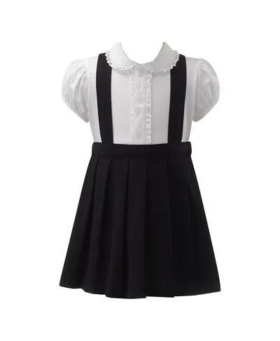 Rachel Riley Girls' Eloise Jersey Blouse & Pinafore Set - Little Kid, Big Kid In Multi
