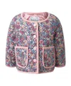 Rachel Riley Girls' Floral Quilted Jacket - Baby In Multi