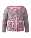 Rachel Riley Girls' Floral Quilted Jacket - Little Kid, Big Kid In Animal Print