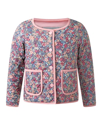 Rachel Riley Girls' Floral Quilted Jacket - Little Kid, Big Kid In Animal Print