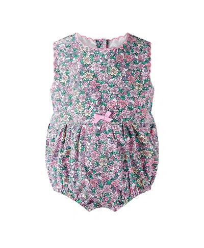 Rachel Riley Girls' Floral Scalloped Bubble - Baby In Pink