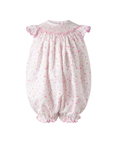 Rachel Riley Girls' Floral Smocked Babysuit - Baby In Multi
