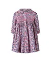 Rachel Riley Girls' Floral Smocked Button Front Dress - Baby In Multi