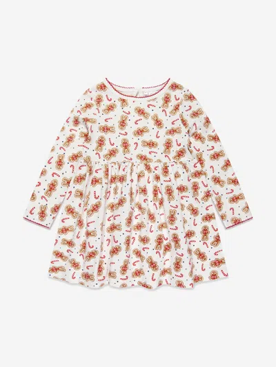 Rachel Riley Babies' Graphic-print Embroidered-edge Dress In Red