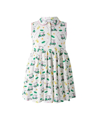 Rachel Riley Girls' Golf Jersey Dress - Little Kid, Big Kid In White