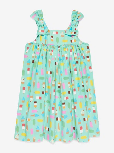 Rachel Riley Kids' Ice Cream-print Cotton Dress In Blue