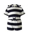 Rachel Riley Girls' Maxi Stripe Playsuit - Little Kid, Big Kid In Black