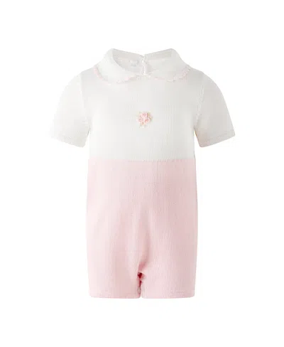 Rachel Riley Girls' Pima Rose Embroidered Babysuit - Baby In Multi