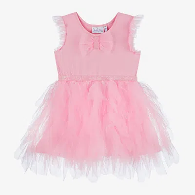 Rachel Riley Kids' Girls Pink Cotton & Tulle Dress