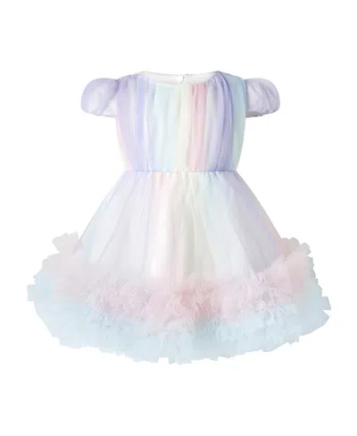 Rachel Riley Kids' Girls' Rainbow Tulle Party Dress - Baby In Multi