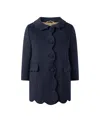 Rachel Riley Scalloped Dress Coat In Blue