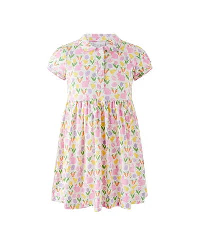 Rachel Riley Girls' Spring Meadows Jersey Dress - Little Kid, Big Kid In Pink