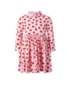 Rachel Riley Girls' Stripe Heart Jersey Dress - Baby, Little Kid, Big Kid In Pink