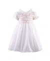 Rachel Riley Girls' Swiss Dot Smocked Dress And Bloomers - Baby In White