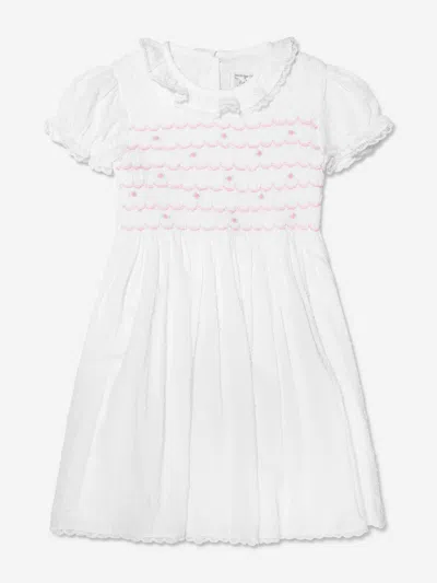 Rachel Riley Babies' Girls Swiss Dot Smocked Dress In Ivory