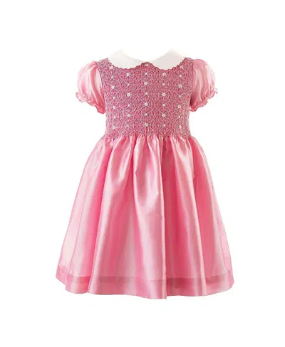 Rachel Riley Girls' Taffeta Smocked Dress - Little Kid, Big Kid In Pink