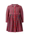 Rachel Riley Girls' Tartan Button-front Dress - Little Kid, Big Kid In Red