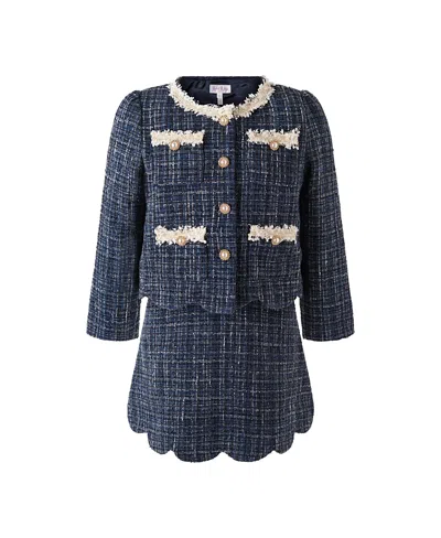Rachel Riley Girls' Tweed Skirt Set - Little Kid, Big Kid In Burgundy