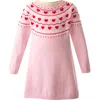 Rachel Riley Heart Knit Dress In Pink