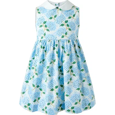 Rachel Riley Girls' Hydrangea Peter Pan Collar Dress - Little Kid, Big Kid In Blue