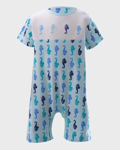 Rachel Riley Babies' Kid's Seahorse Romper In Blue