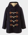 Rachel Riley Kid's Wool Duffle Coat In Navy