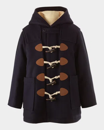 Rachel Riley Kid's Wool Duffle Coat In Navy