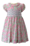 RACHEL RILEY KIDS' FLORAL SMOCKED DRESS