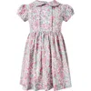 Rachel Riley Leafy Floral Frill Dress In Pink