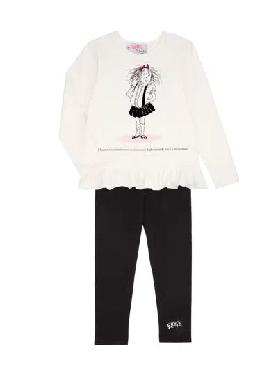 Rachel Riley Kids' Little Girl's & Girl's Eloise Christmas Long-sleeve T-shirt & Leggings Set In White