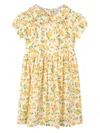Rachel Riley Floral-print Cotton Dress In Yellow