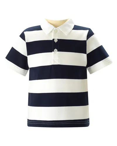Rachel Riley Maxi Stripe Polo Shirt In Multi